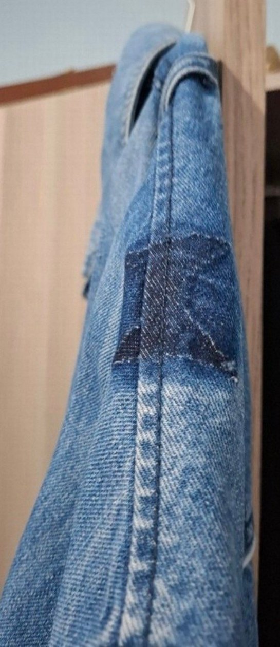 Düğmeli Bol Kesim Mavi Denim Ceket - Görsel 3