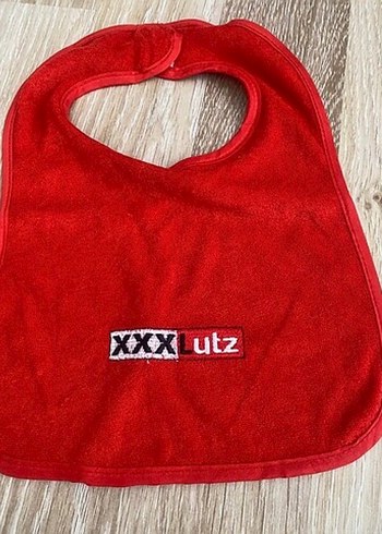 Renkli Baskılı Kırmızı Bebek Önlüğü - Görsel 2