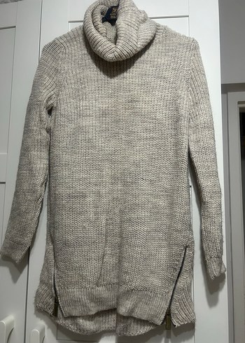 Gri Yüksek Yakalı Örgü Kadın Kazak - Görsel 5