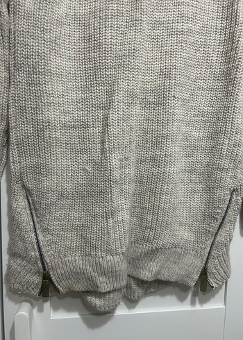Gri Yüksek Yakalı Örgü Kadın Kazak - Görsel 2