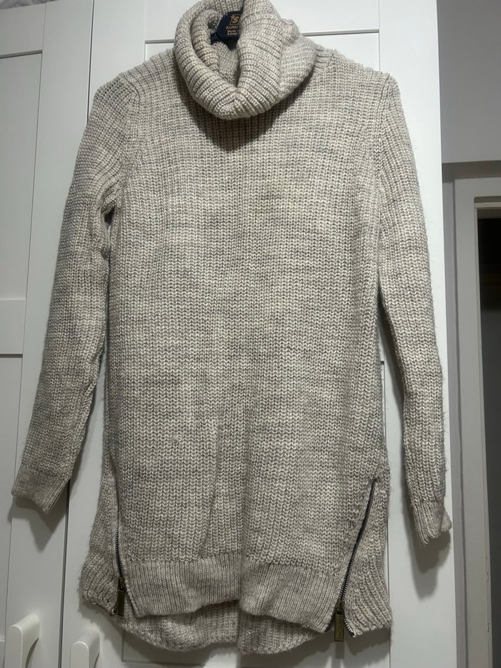 Gri Yüksek Yakalı Örgü Kadın Kazak - Görsel 5