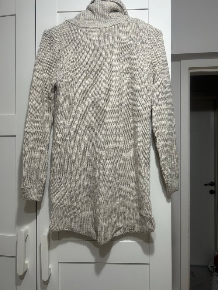 Gri Yüksek Yakalı Örgü Kadın Kazak - Görsel 4