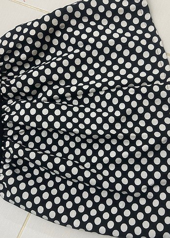 Puantiye Desenli Midi Pilili Etek - Görsel 4