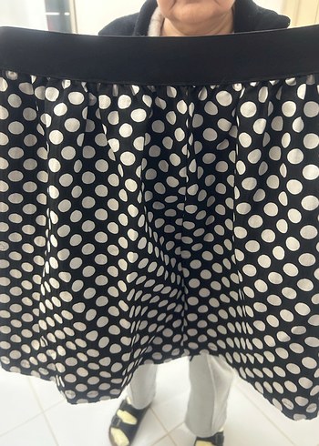 Puantiye Desenli Midi Pilili Etek - Görsel 3