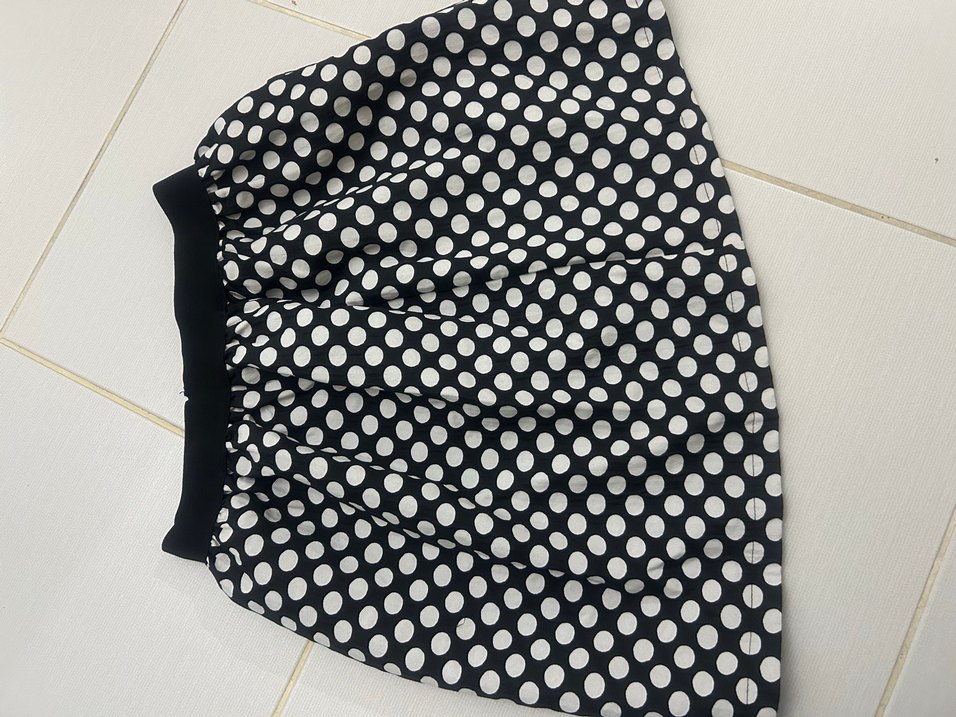 Puantiye Desenli Midi Pilili Etek - Görsel 4