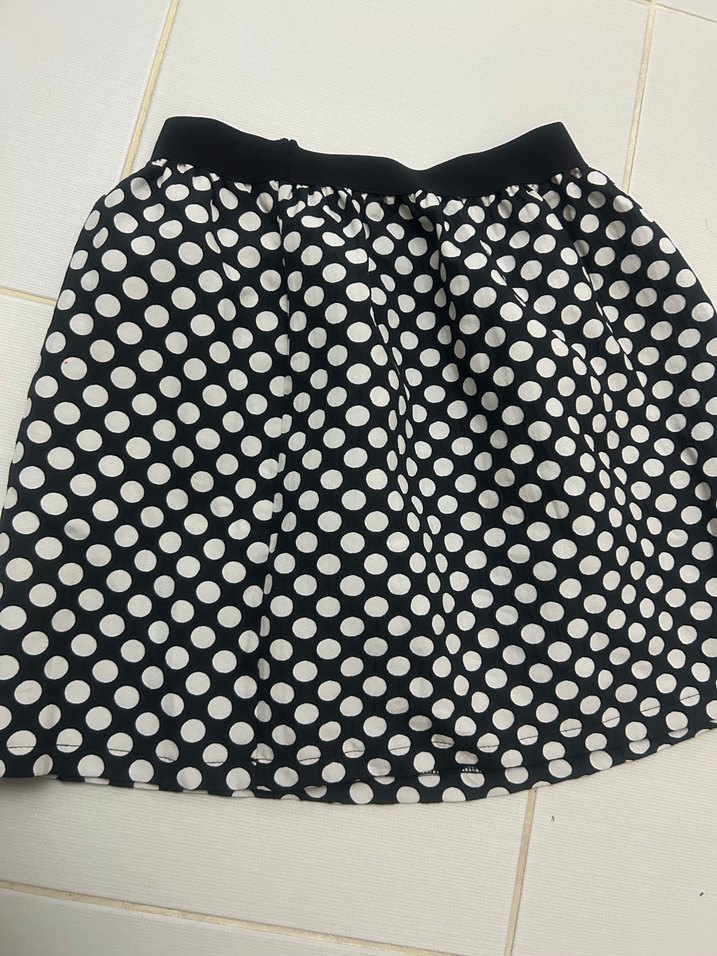 Puantiye Desenli Midi Pilili Etek - Görsel 2