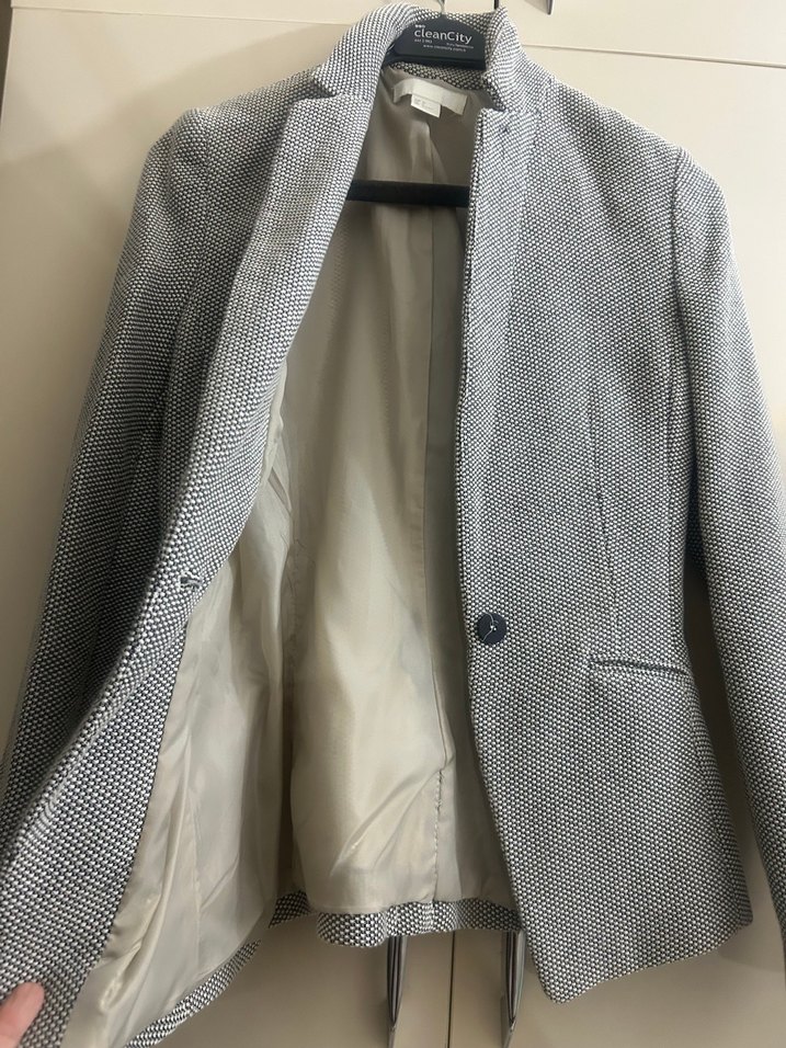 Gri Kadın Düğmeli Ofis Blazeri - Görsel 2