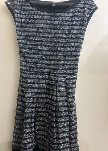 Gri Midi Pilili Kadın Elbise - Görsel 5