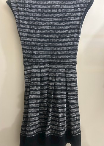 Gri Midi Pilili Kadın Elbise - Görsel 4