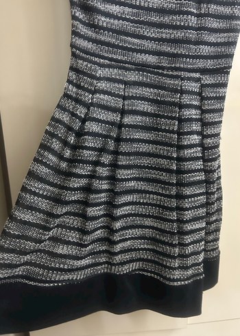 Gri Midi Pilili Kadın Elbise - Görsel 3