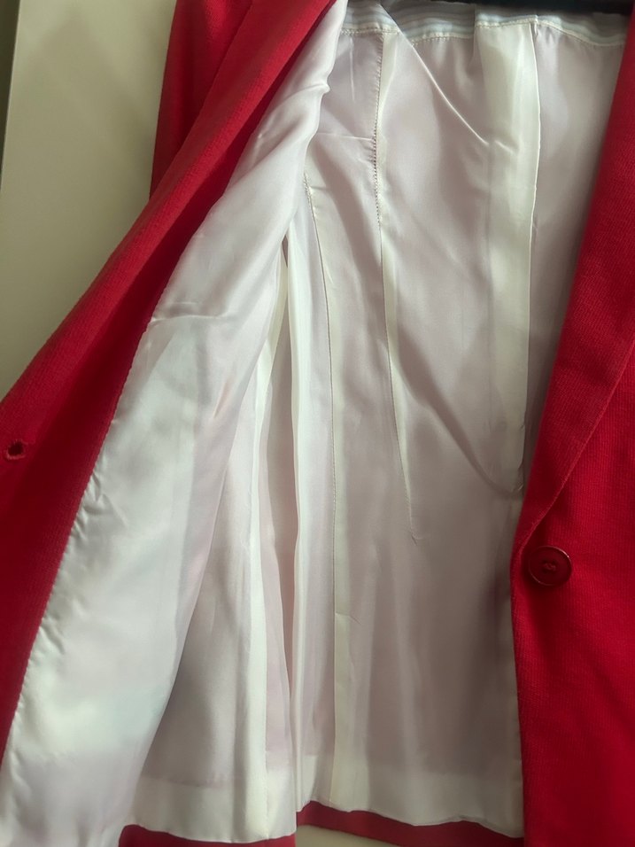 Kırmızı Kadın Midi Blazer Ceket - Görsel 3