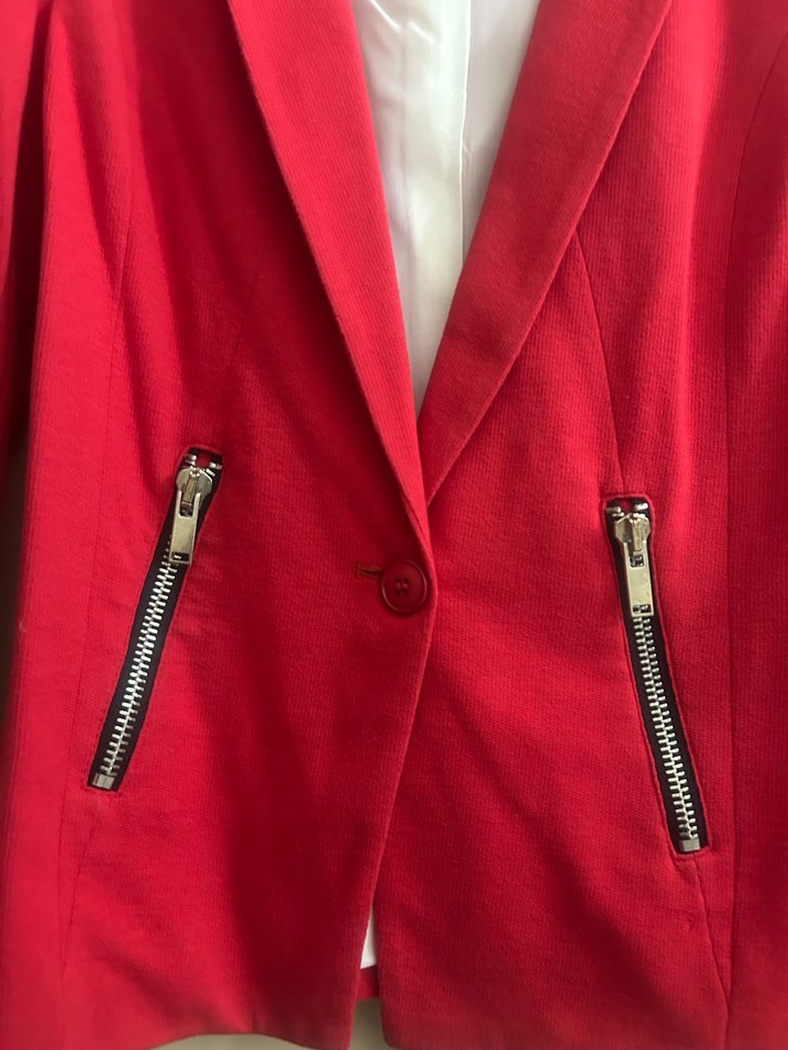 Kırmızı Kadın Midi Blazer Ceket - Görsel 2