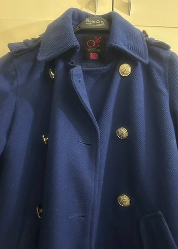 Düğmeli Lacivert Kaban - Görsel 2