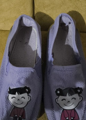 Mor Kadın Çocuk Ev Terliği Velcro Bantlı - Görsel 2