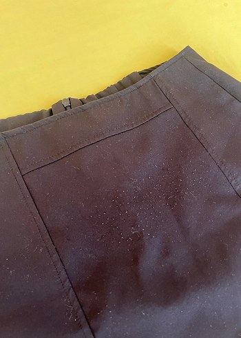 36 Beden Lacivert Pilili Mini Etek