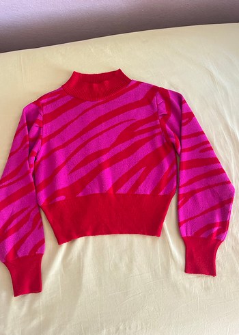 Trendyol & Milla Zebra Desenli Pembe Kadın Triko Kazak