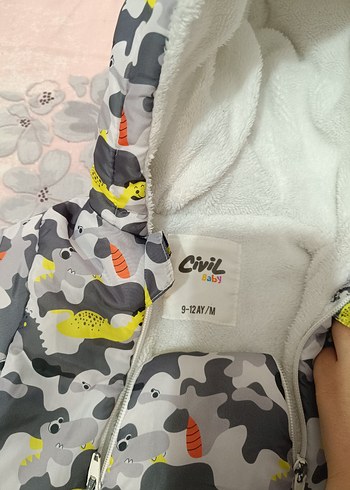 Civil Kışlık Kürklü Kamuflaj Desenli Bebek Tulumu - Görsel 2