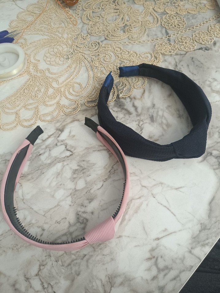 Pembe Lacivert  Kadın Saç Bandı - Görsel 2