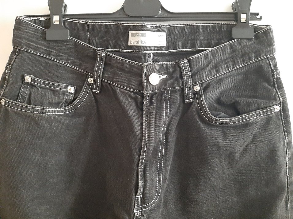 Bershika erkek oversize siyah pantolon - Görsel 2