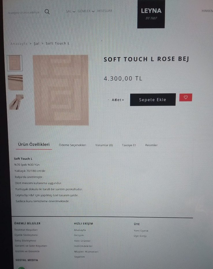 leyna marka orijinal yüzde 70 ipek açık pembe şal - Görsel 3