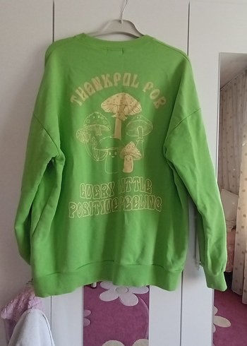 diğer Beden Kadın Yeşil Salaş Sweatshirt