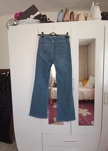 Defacto Kadın Mavi Denim İspanyol paça Kot Pantolon