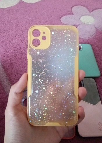 Pastel Renkli Simli Telefon Kılıfı