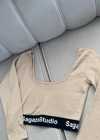 Sagaza Madrid Bej SAGAZA Uzun Kollu Crop