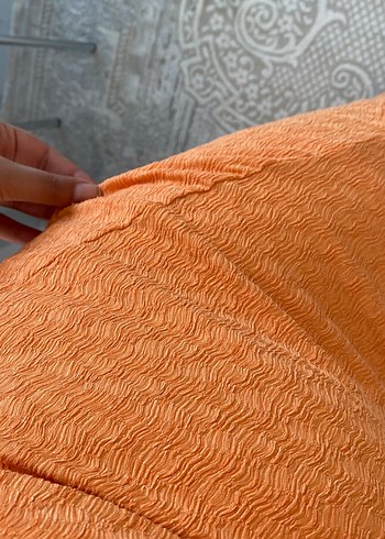Koton Turuncu V Yakalı Midi Kadın Elbise