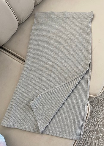 Gri Triko Hamile Uzun Etek - Görsel 2