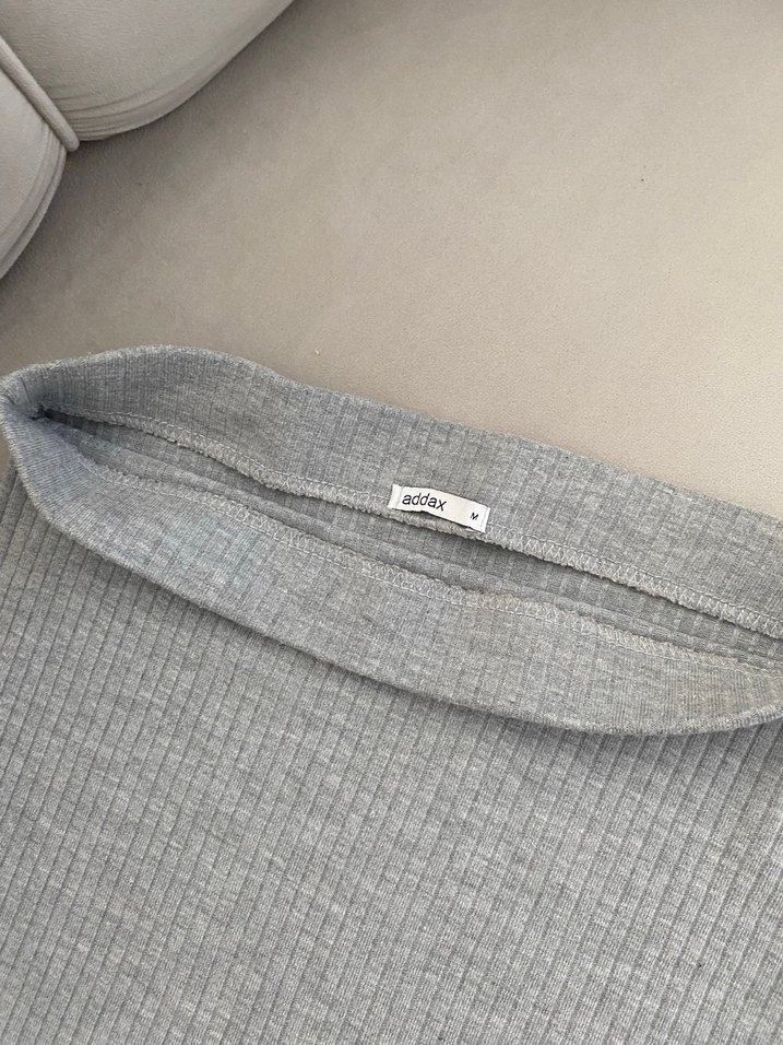 Gri Triko Hamile Uzun Etek - Görsel 3