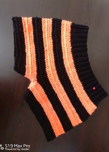 Renkli Çizgili Kadın Triko Mini Şort - Görsel 2