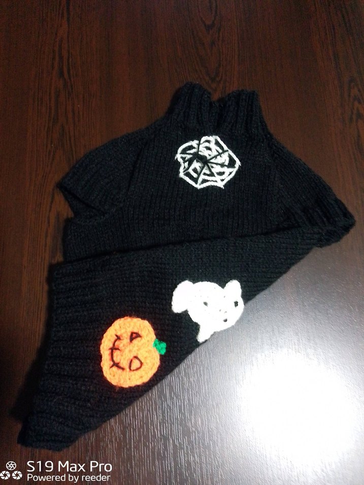 Nakışlı Siyah Goth Örgü Köpek Kazağı - Görsel 2