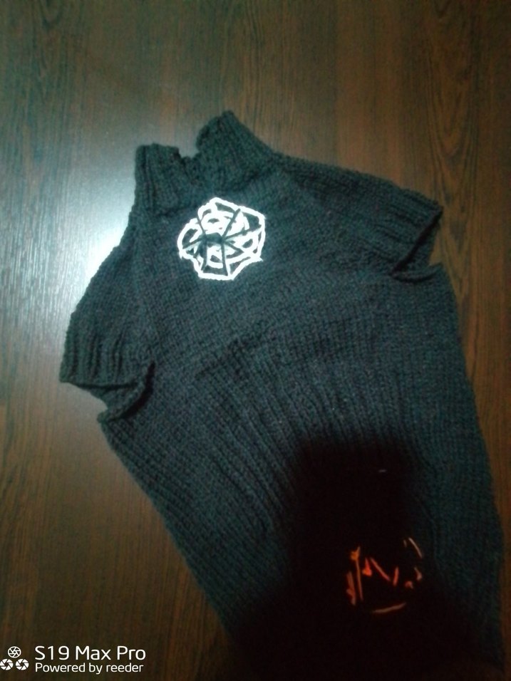 Nakışlı Siyah Goth Örgü Köpek Kazağı - Görsel 3