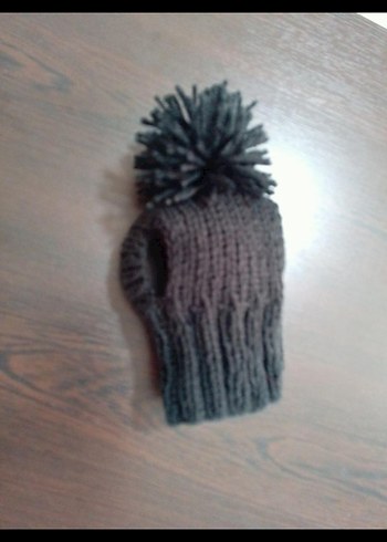 Pati Örgü Bere Siyah ve Mavi - Görsel 2