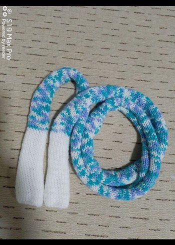 Renkli Örgü Skinny Atkı Bohem Tarz - Görsel 8