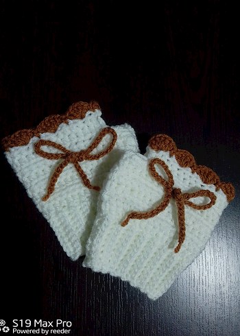 Beyaz Örgü Kadın Eldiveni - Görsel 2