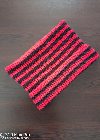 Çizgili Kırmızı Örgü Bere Şapka Çok Tarz - Görsel 2