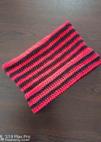 Çizgili Kırmızı Örgü Bere Şapka Çok Tarz - Görsel 4