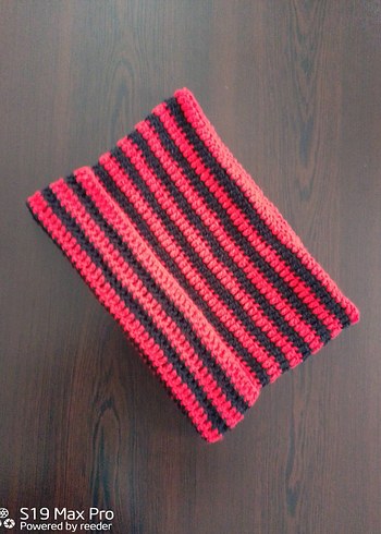 Çizgili Kırmızı Örgü Bere Şapka Çok Tarz - Görsel 3