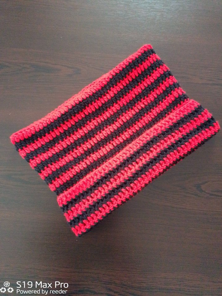 Çizgili Kırmızı Örgü Bere Şapka Çok Tarz  - Görsel 4