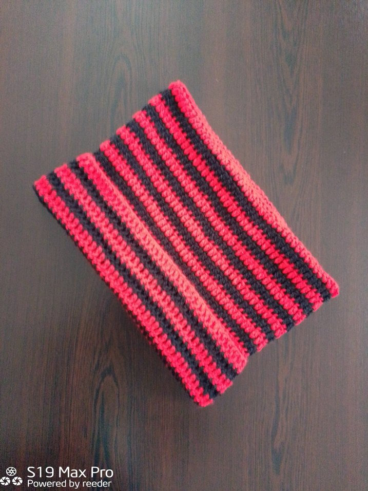 Çizgili Kırmızı Örgü Bere Şapka Çok Tarz  - Görsel 3