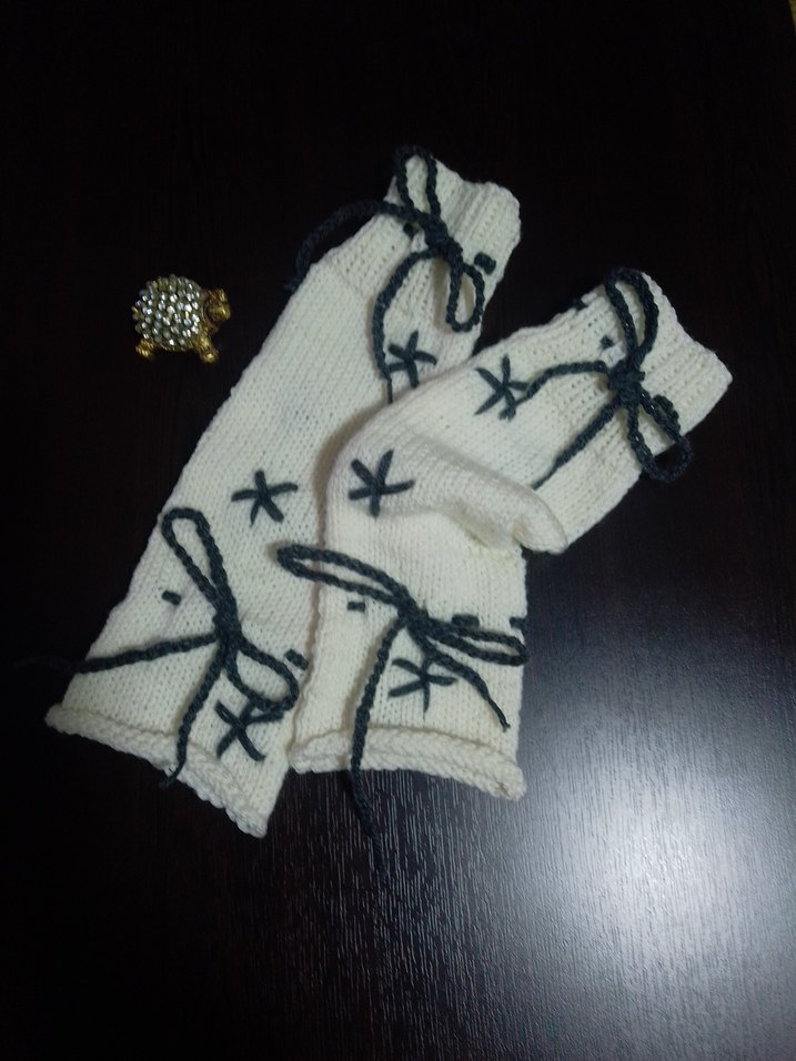 Bohem Tarz Beyaz Örgü 40cm Tozluk - Görsel 3