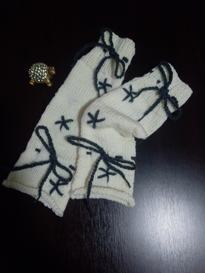 Bohem Tarz Beyaz Örgü 40cm Tozluk - Görsel 2