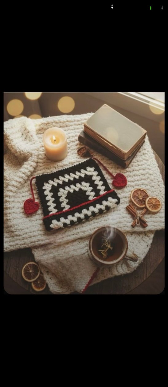 Örgü Bohem Siyah Beyaz Bere Sevgililer Gününe özel - Görsel 2