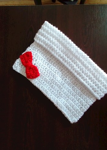 Beyaz Örgü Kadın Bere - Görsel 4