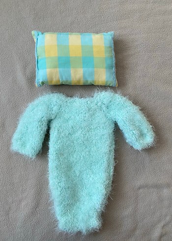 Turkuaz Yumuşak Bebek Tulumu ve Yastık