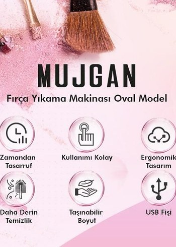 Pembe Taşınabilir Mini Makyaj Fırçası Temizleyici - Görsel 6