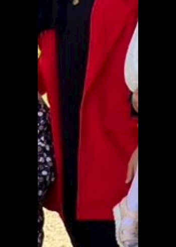 Diğer Kırmızı Kadın Uzun Blazer
