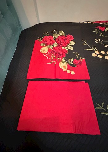 Kırmızı Desenli tek kişilik pike takımı - Görsel 2